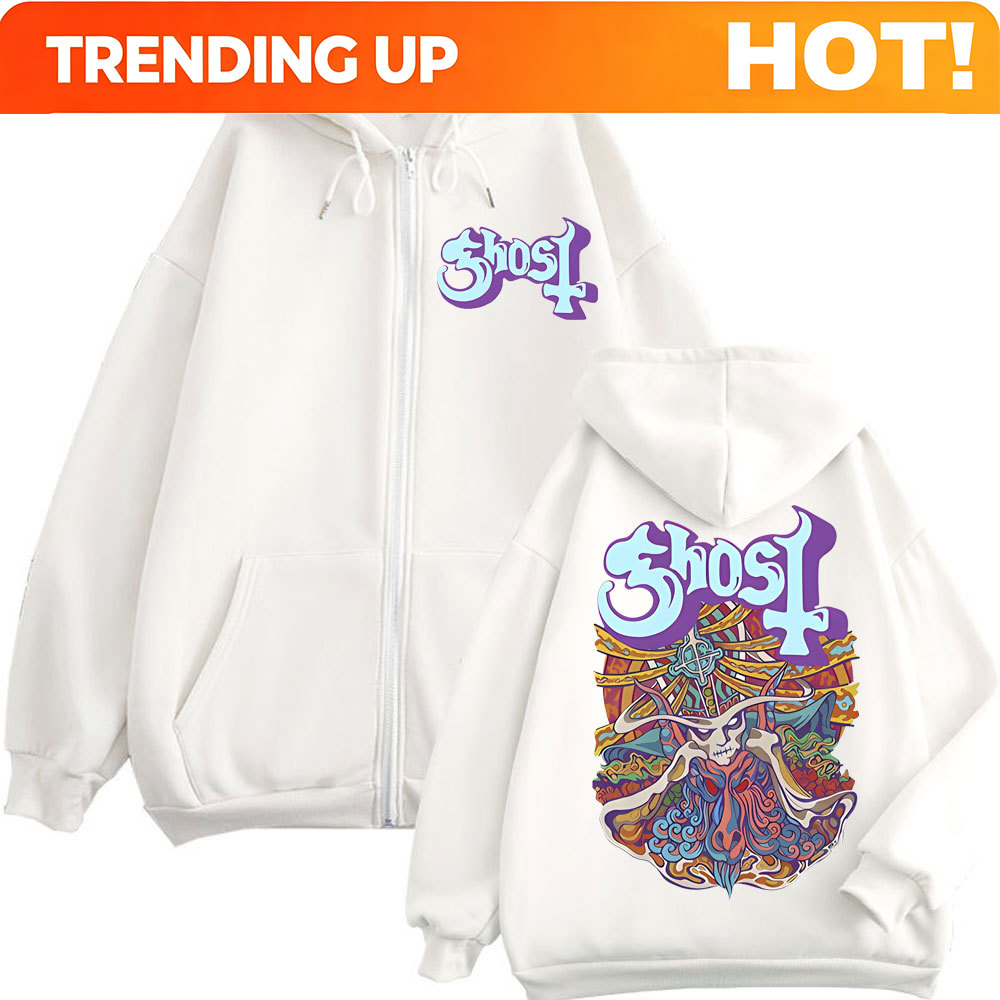 Mens Fashion Zip Up Hoodies - Толстовки с графическим принтом Ghost Band