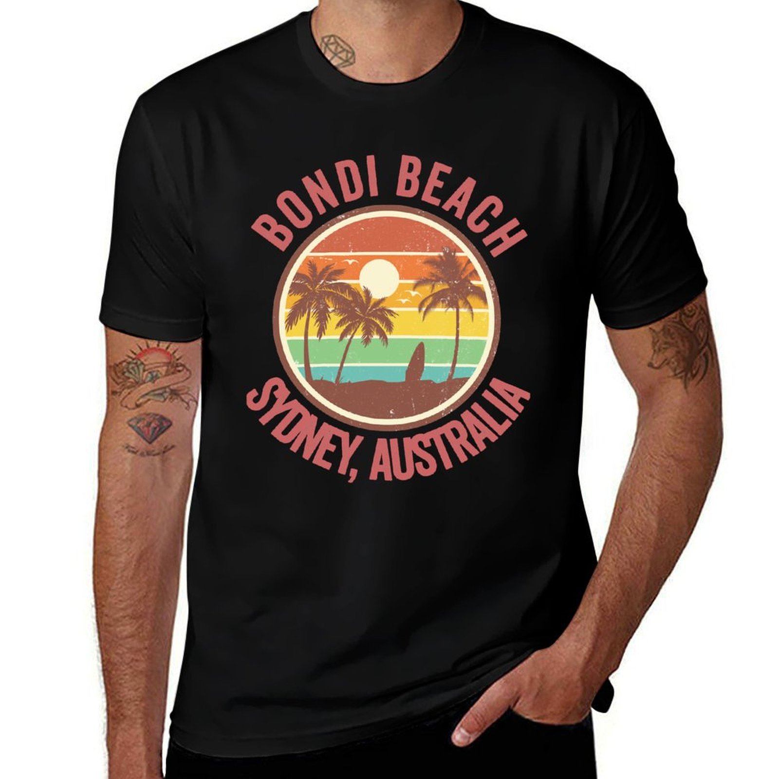 Men'S Fashion Sydney - Футболка в стиле ретро Bondi Beach,