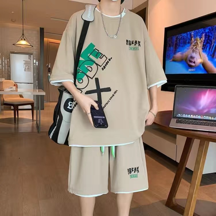 Mens Fashion Clothes - Мужской повседневный спортивный костюм-двойка: модный комплект