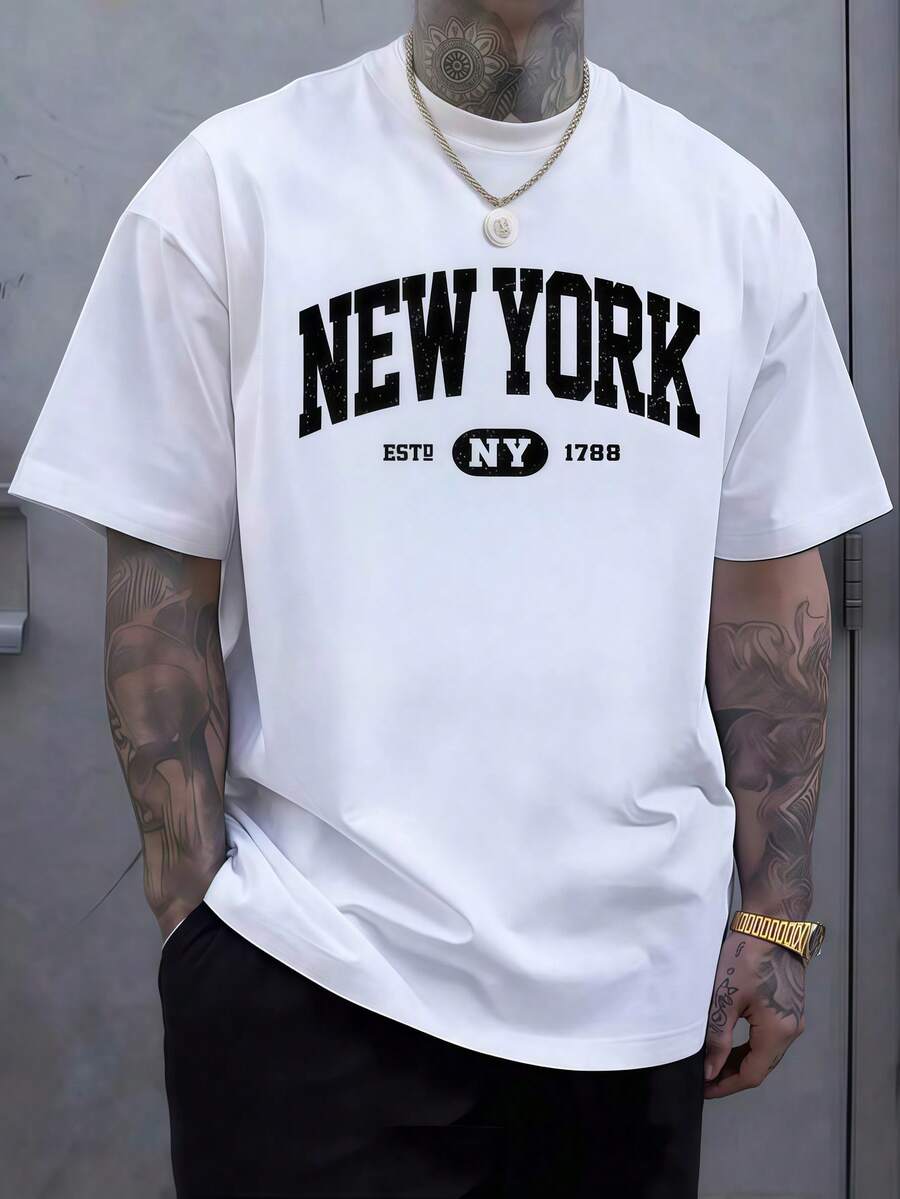 Men'S Fashion New York - 1 шт. Мужская одежда: белая футболка